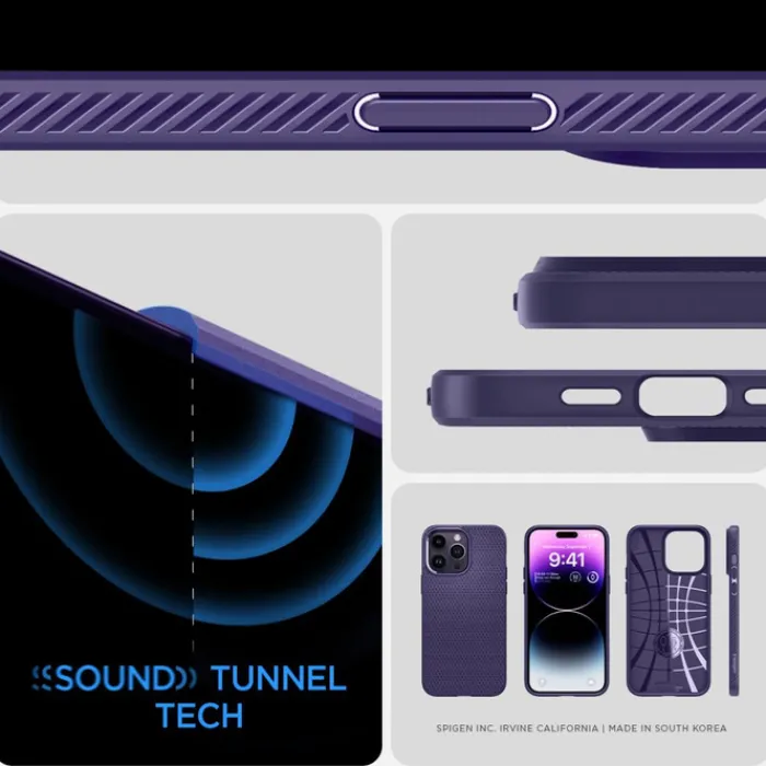 Spigen Iphone 14 Pro|Apple-Etui Liquid Air iPhone 14 Pro Deep Purple Case