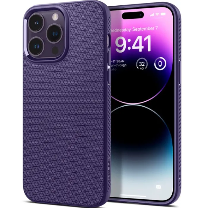 Spigen Iphone 14 Pro|Apple-Etui Liquid Air iPhone 14 Pro Deep Purple Case
