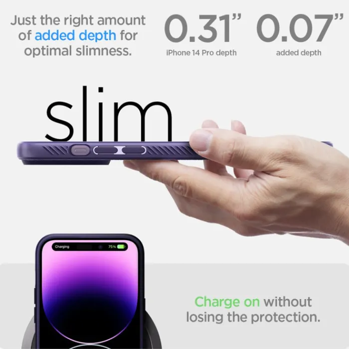 Spigen Iphone 14 Pro|Apple-Etui Liquid Air iPhone 14 Pro Deep Purple Case