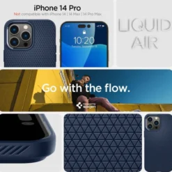 Spigen Iphone 14 Pro|Apple-Etui Liquid Air iPhone 14 Pro Navy Blue