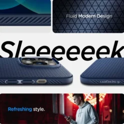 Spigen Iphone 14 Pro|Apple-Etui Liquid Air iPhone 14 Pro Navy Blue