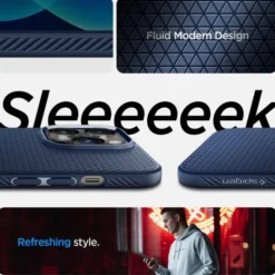 Spigen Iphone 14 Pro|Apple-Etui Liquid Air iPhone 14 Pro Navy Blue