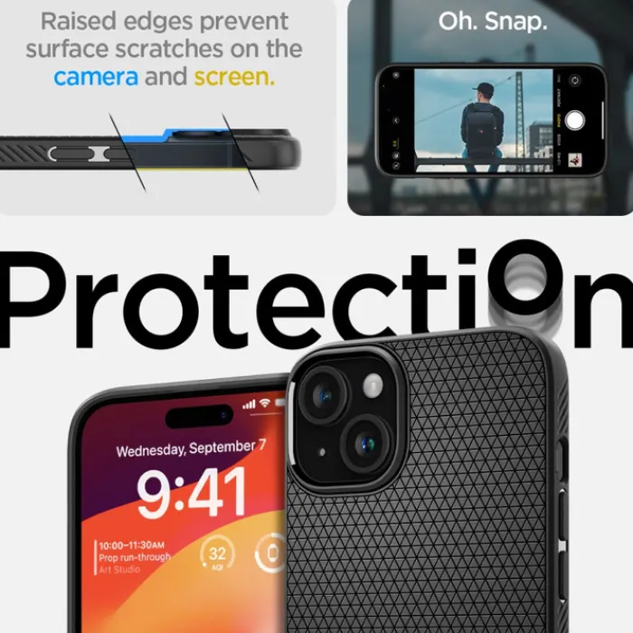 Spigen Iphone 15 Plus|Apple-Etui Liquid Air iPhone 15 Plus Matte Black Case