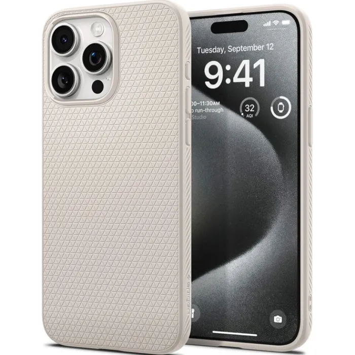 Spigen Iphone 15 Pro|Apple-Etui Liquid Air iPhone 15 Pro Natural Titanium