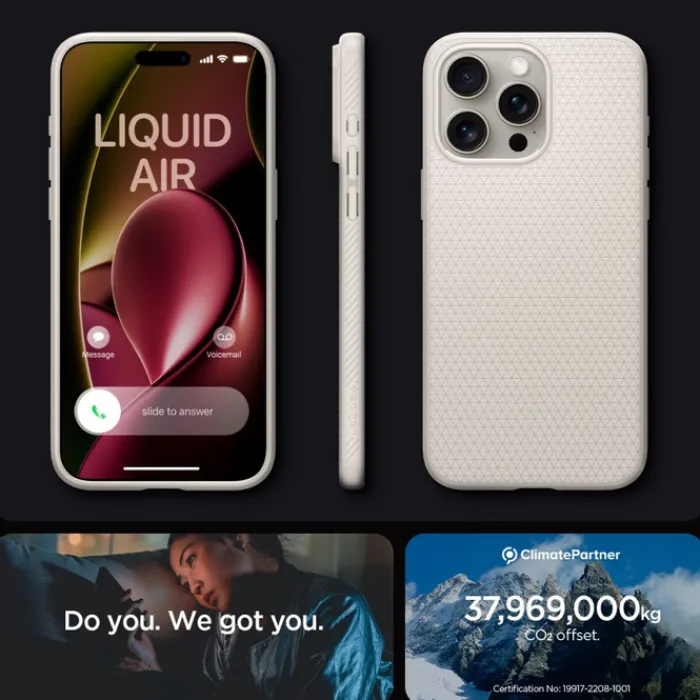 Spigen Iphone 15 Pro|Apple-Etui Liquid Air iPhone 15 Pro Natural Titanium