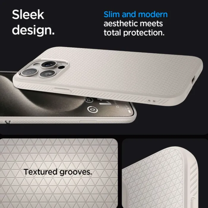 Spigen Iphone 15 Pro|Apple-Etui Liquid Air iPhone 15 Pro Natural Titanium