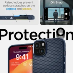 Spigen Iphone 15|Apple-Etui Liquid Air iPhone 15 Navy Blue Case