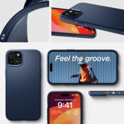 Spigen Iphone 15|Apple-Etui Liquid Air iPhone 15 Navy Blue Case