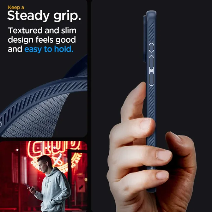 Spigen Iphone 15 Pro|Apple-Etui Liquid Air iPhone 15 Pro Navy Blue Case