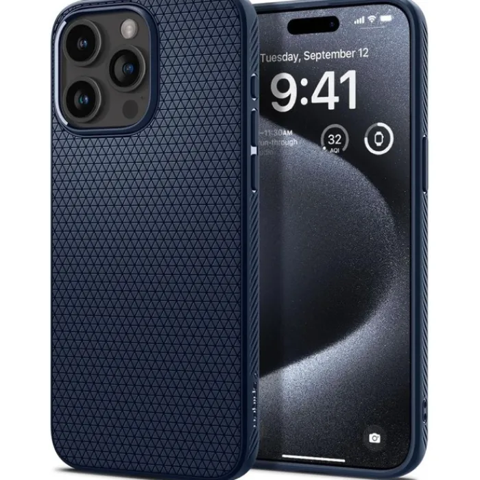 Spigen Iphone 15 Pro|Apple-Etui Liquid Air iPhone 15 Pro Navy Blue Case