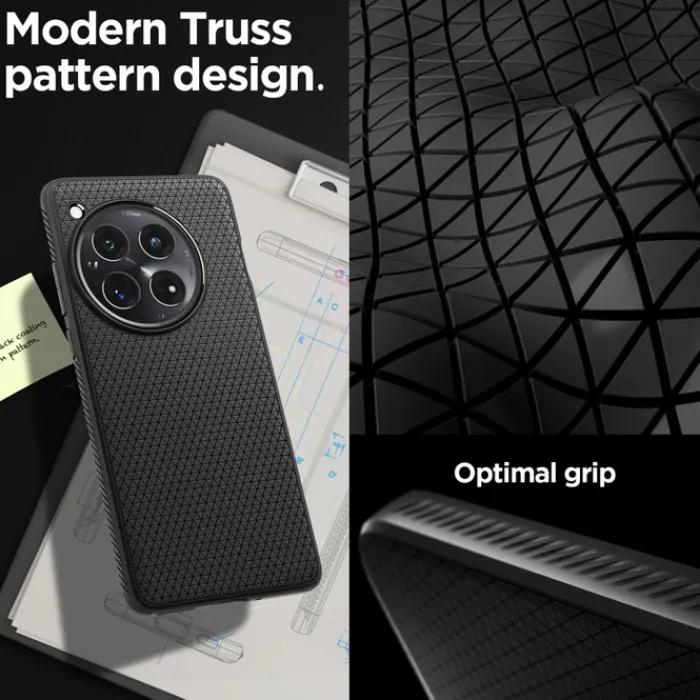 Spigen 12|Oneplus-Etui Liquid Air Oneplus 12 Matte Black Case