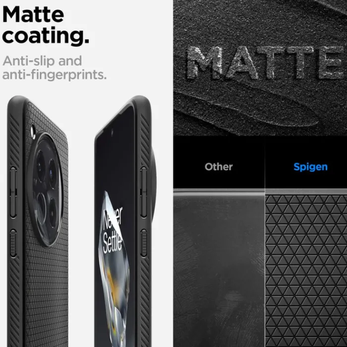 Spigen 12|Oneplus-Etui Liquid Air Oneplus 12 Matte Black Case