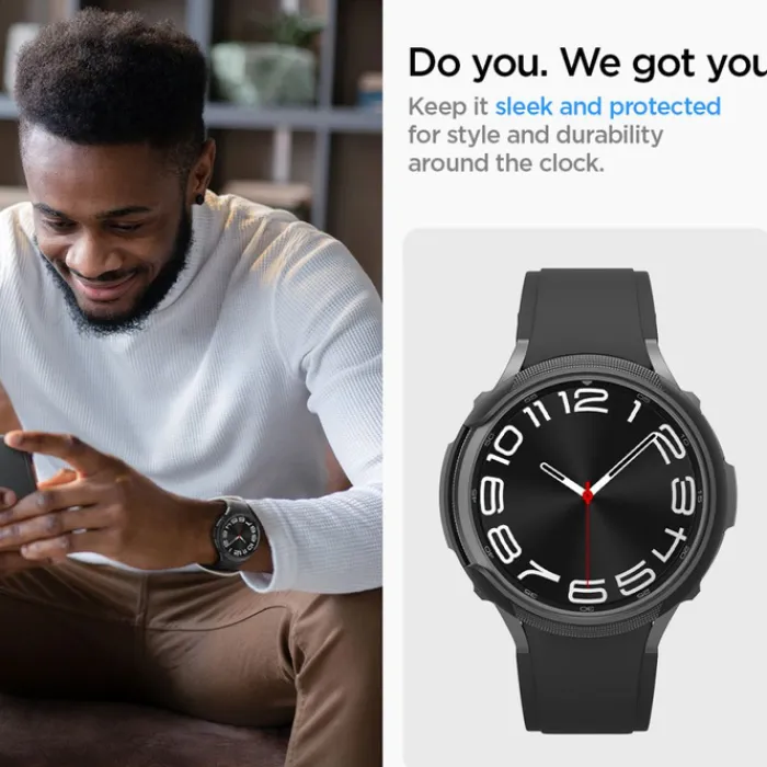 Spigen Galaxy Watch 6 Classic 47Mm|Samsung-Etui Liquid Air Samsung Galaxy Watch 6 Classic (47 MM) Matte Black Case