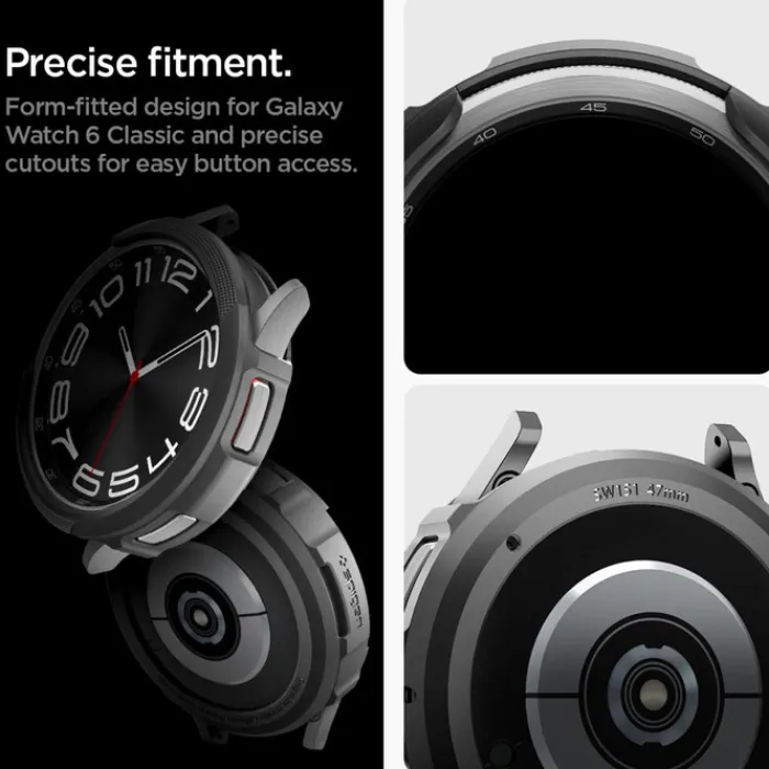 Spigen Galaxy Watch 6 Classic 47Mm|Samsung-Etui Liquid Air Samsung Galaxy Watch 6 Classic (47 MM) Matte Black Case
