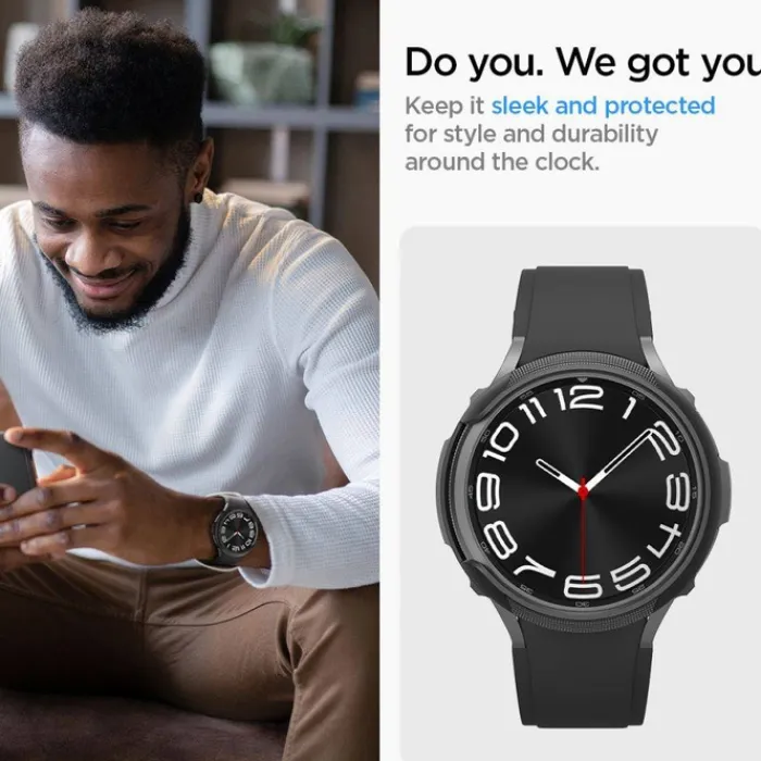 Spigen Galaxy Watch 6 Classic 47Mm|Samsung-Etui Liquid Air Samsung Galaxy Watch 6 Classic (47 MM) Matte Black Case
