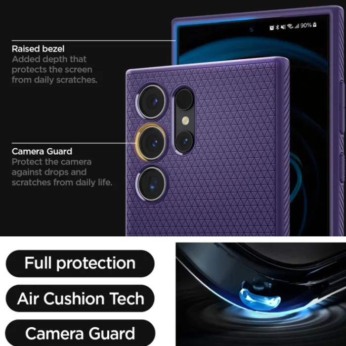 Spigen Samsung|Galaxy S24 Ultra-Etui Liquid Air Samsung Galaxy S24 Ultra Deep Purple Case
