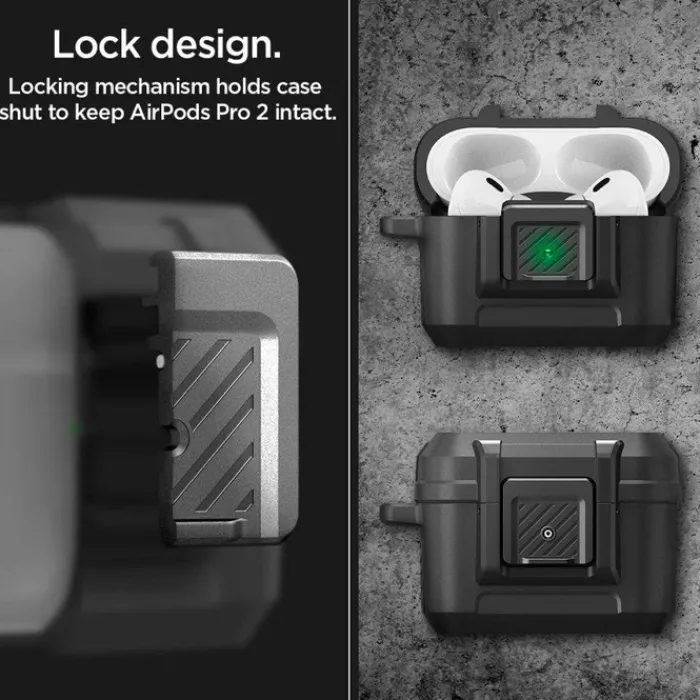 Spigen Inne|Airpods Pro-ETUI LOCK FIT AIRPODS PRO 1 / 2 MATTE BLACK