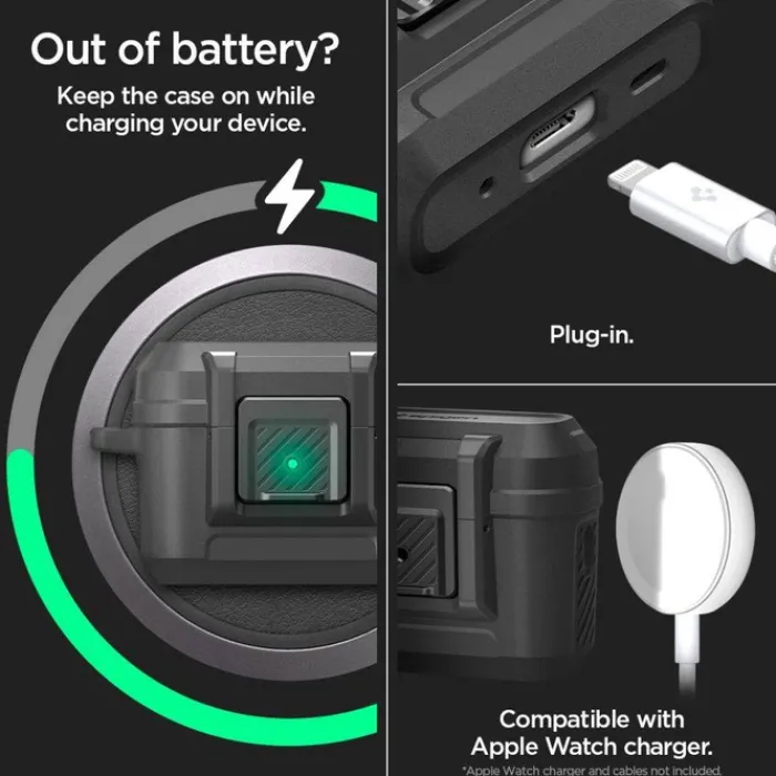 Spigen Inne|Airpods Pro-ETUI LOCK FIT AIRPODS PRO 1 / 2 MATTE BLACK