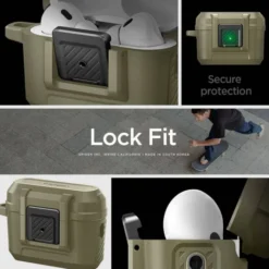 Spigen Airpods Pro|Etui Airpods-Etui Lock Fit Airpods Pro 1 / 2 Vintage Khaki Case