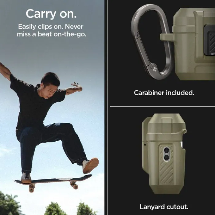 Spigen Airpods Pro|Etui Airpods-Etui Lock Fit Airpods Pro 1 / 2 Vintage Khaki Case