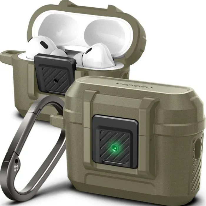 Spigen Airpods Pro|Etui Airpods-Etui Lock Fit Airpods Pro 1 / 2 Vintage Khaki Case