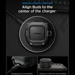 Spigen Galaxy Buds 4|Etui Galaxy Buds-ETUI LOCK FIT SAMSUNG GALAXY BUDS 4 / 4 PRO MATTE BLACK