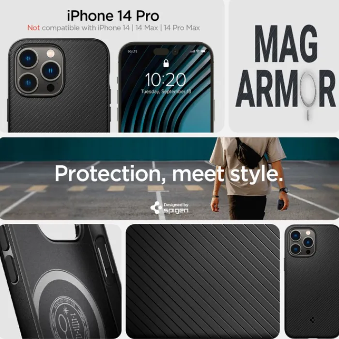 Spigen Iphone 14 Pro|Apple-Etui Mag Armor iPhone 14 Pro Matte Black
