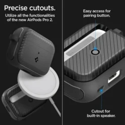Spigen Airpods Pro|Etui Airpods-Etui Mag Armor Magsafe Apple Airpods Pro 1 / 2 Matte Black Case