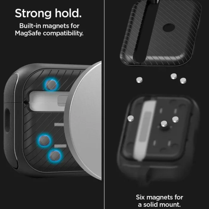 Spigen Airpods Pro|Etui Airpods-Etui Mag Armor Magsafe Apple Airpods Pro 1 / 2 Matte Black Case