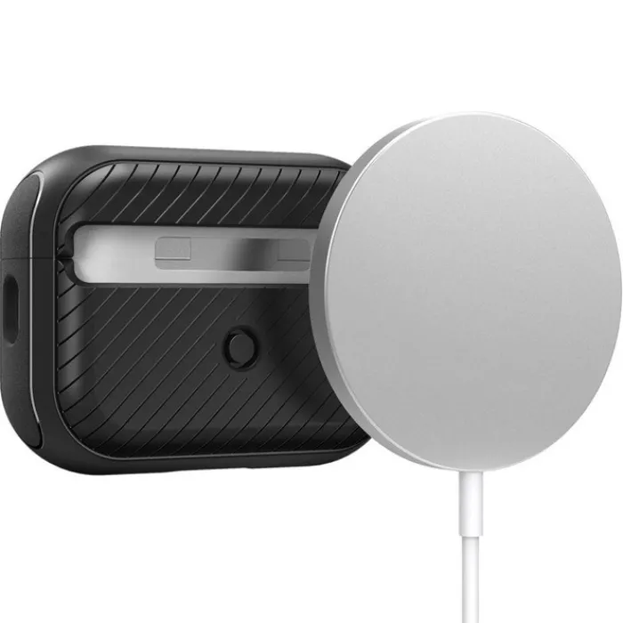 Spigen Airpods Pro|Etui Airpods-Etui Mag Armor Magsafe Apple Airpods Pro 1 / 2 Matte Black Case