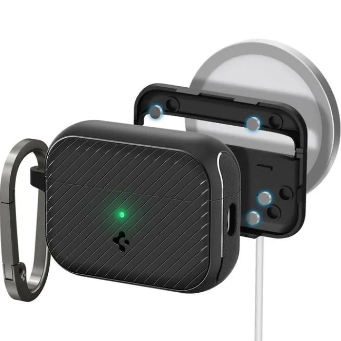 Spigen Airpods Pro|Etui Airpods-Etui Mag Armor Magsafe Apple Airpods Pro 1 / 2 Matte Black Case