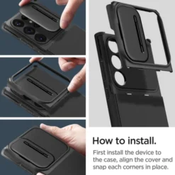 Spigen Samsung|Galaxy S23 Ultra-Etui Optik Armor Galaxy S23 Ultra Black Case