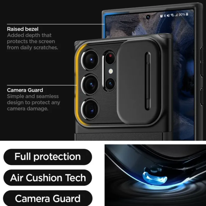 Spigen Samsung|Galaxy S23 Ultra-Etui Optik Armor Galaxy S23 Ultra Black Case
