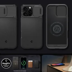 Spigen Iphone 16 Pro Max|Iphone 16 Pro Max-ETUI OPTIK ARMOR MAG MAGSAFE IPHONE 16 PRO MAX BLACK