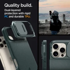 Spigen Iphone 16 Pro Max|Iphone 16 Pro Max-ETUI OPTIK ARMOR MAG MAGSAFE IPHONE 16 PRO MAX ABYSS GREEN