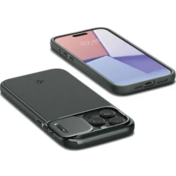 Spigen Iphone 15 Pro|Iphone 15 Pro-Etui Optik Armor Mag Magsafe iPhone 15 Pro Abyss Green Case