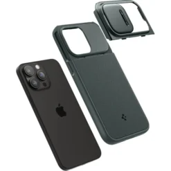 Spigen Iphone 15 Pro|Iphone 15 Pro-Etui Optik Armor Mag Magsafe iPhone 15 Pro Abyss Green Case
