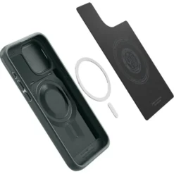 Spigen Iphone 15 Pro|Iphone 15 Pro-Etui Optik Armor Mag Magsafe iPhone 15 Pro Abyss Green Case