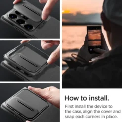 Spigen Samsung|Galaxy S24 Ultra-Etui Optik Armor Samsung Galaxy S24 Ultra Black Case