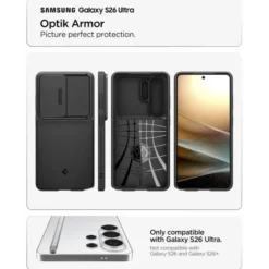 Spigen Samsung|Galaxy S26 Ultra-ETUI OPTIK ARMOR SAMSUNG GALAXY S26 ULTRA BLACK