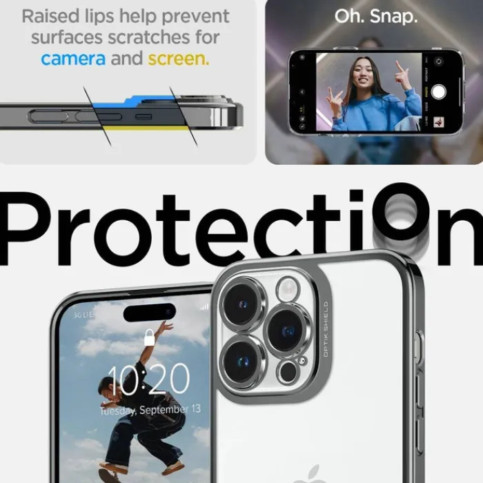Spigen Iphone 14 Pro Max|Apple-Etui Optik Crystal iPhone 14 Pro Max Chrome Greycase