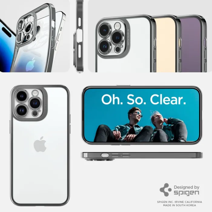 Spigen Iphone 14 Pro|Apple-Etui Optik Crystal iPhone 14 Pro Chrome Grey