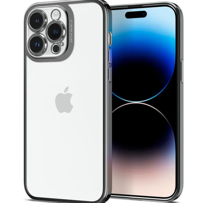 Spigen Iphone 14 Pro|Apple-Etui Optik Crystal iPhone 14 Pro Chrome Grey