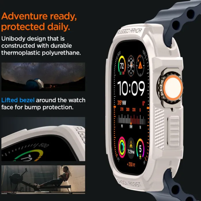 Spigen Apple Watch Ultra 49Mm|Apple Watch Ultra 2 49Mm-Etui Rugged Armor Apple Watch Ultra 1 / 2 (49 Mm) Dune Beige Case