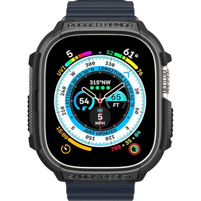 Spigen Apple Watch Ultra 49Mm|Apple Watch Ultra 2 49Mm-Etui Rugged Armor Apple Watch Ultra 49mm Ultra 2 Czarne