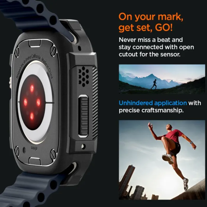 Spigen Apple Watch Ultra 49Mm|Apple Watch Ultra 2 49Mm-Etui Rugged Armor Apple Watch Ultra 49mm Ultra 2 Czarne
