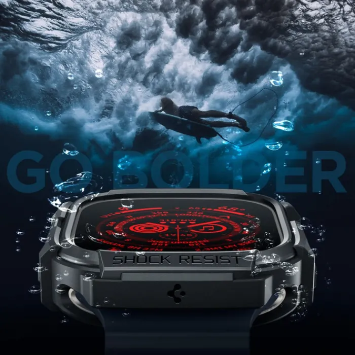Spigen Apple Watch Ultra 49Mm|Apple Watch Ultra 2 49Mm-Etui Rugged Armor Apple Watch Ultra 49mm Ultra 2 Czarne