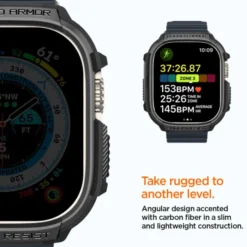 Spigen Apple Watch Ultra 49Mm|Apple Watch Ultra 2 49Mm-Etui Rugged Armor Apple Watch Ultra 49mm Ultra 2 Czarne
