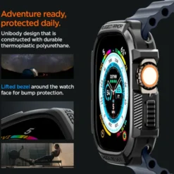 Spigen Apple Watch Ultra 49Mm|Apple Watch Ultra 2 49Mm-Etui Rugged Armor Apple Watch Ultra 49mm Ultra 2 Czarne