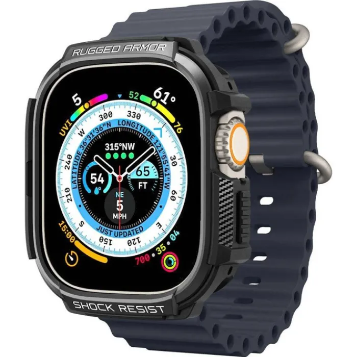 Spigen Apple Watch Ultra 49Mm|Apple Watch Ultra 2 49Mm-Etui Rugged Armor Apple Watch Ultra 49mm Ultra 2 Czarne